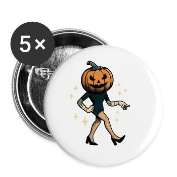 Funny Pumpkin Nurse Halloween Costume - Buttons large 2.2''/56 mm (5-pack) - white - Front
