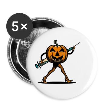 Funny pumpkin nurse geriatric nurse - Buttons large 2.2''/56 mm (5-pack) - white - Front