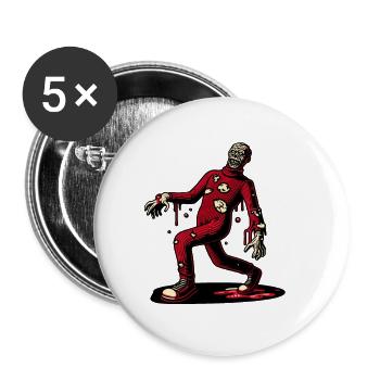 Rétro Vintage Style Halloween Zombie Costume Décoration - Lot de 5 grands badges (56 mm) - blanc - Devant