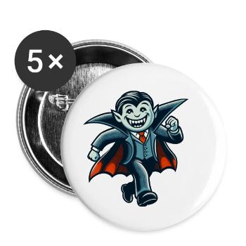 Retro Vintage Style Halloween Costume Vampire Decoration - Buttons large 2.2''/56 mm (5-pack) - white - Front