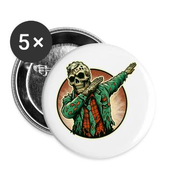 Dabbender Zombie Lustiges Dabbing Design - Buttons groß 56 mm (5er Pack) - Weiß - Vorne