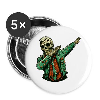 Dabbing Zombie Funny Dabbing Design - Buttons large 2.2''/56 mm (5-pack) - white - Front