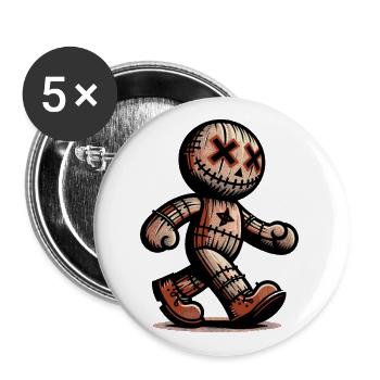 Voodoo Doll Halloween Costume Decoration Creepy - Buttons large 2.2''/56 mm (5-pack) - white - Front