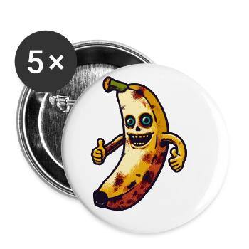Zombie Banana Banana Lover Halloween Decoration - Buttons large 2.2''/56 mm (5-pack) - white - Front