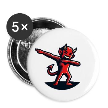 Dabbender Teufel Lustiges Dabbing Design - Buttons groß 56 mm (5er Pack) - Weiß - Vorne