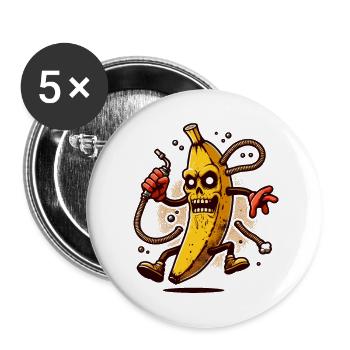 Zombie Banana Banana Lover Halloween Costume - Buttons large 2.2''/56 mm (5-pack) - white - Front
