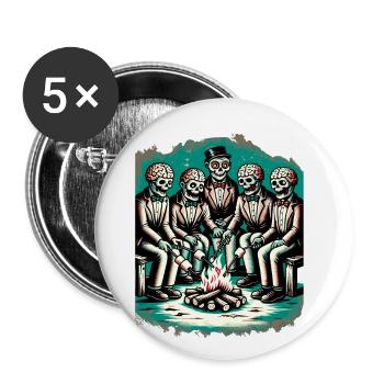Camping at the Campfire Halloween Costume Decoration - Buttons large 2.2''/56 mm (5-pack) - white - Front