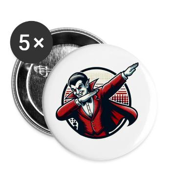 Dabbing Vampire Drôle Dabbing Design Halloween - Lot de 5 grands badges (56 mm) - blanc - Devant