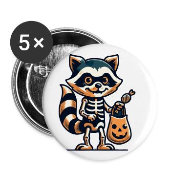 Untoter Waschbär Lustiger Waschbären Liebhaber - Buttons groß 56 mm (5er Pack) - Weiß - Vorne