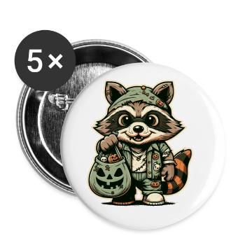 Untoter Waschbär Lustiger Waschbären Liebhaber - Buttons groß 56 mm (5er Pack) - Weiß - Vorne