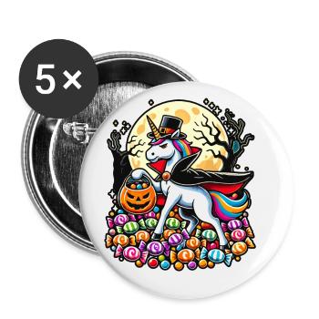Drôle de licorne vampire aime les bonbons - Lot de 5 grands badges (56 mm) - blanc - Devant