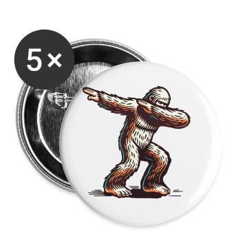 Dabbender Bigfoot Lustiges Dabbing Design - Buttons groß 56 mm (5er Pack) - Weiß - Vorne