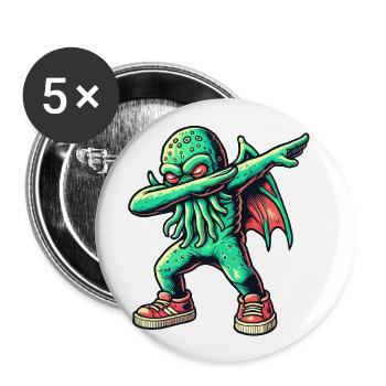 Funny Dabbing Cthulhu Dabbing Design - Buttons large 2.2''/56 mm (5-pack) - white - Front