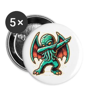 Funny Dabbing Cthulhu Dabbing Design - Buttons large 2.2''/56 mm (5-pack) - white - Front