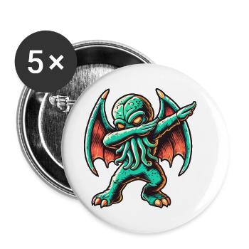 Funny Dabbing Cthulhu Dabbing Design - Buttons large 2.2''/56 mm (5-pack) - white - Front