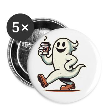 Kaffeeliebhaber Barista Geist Lustiger Kaffee - Buttons groß 56 mm (5er Pack) - Weiß - Vorne