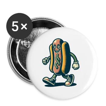 Creepy Hotdog Delicious Halloween Design - Buttons large 2.2''/56 mm (5-pack) - white - Front