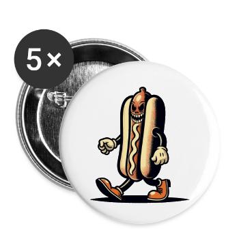 Creepy Hot Dog For Scary Movies Delicious Halloween - Buttons large 2.2''/56 mm (5-pack) - white - Front