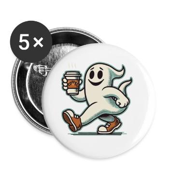 Kaffeeliebhaber Barista Geist Lustiger Kaffee - Buttons groß 56 mm (5er Pack) - Weiß - Vorne