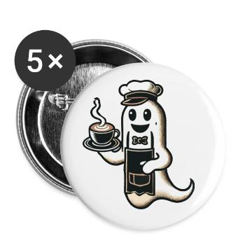 Kaffeeliebhaber Barista Geist Lustiger Kaffee - Buttons groß 56 mm (5er Pack) - Weiß - Vorne