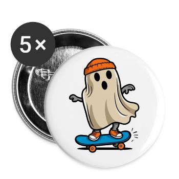 Skateboarding Lustiges Halloween Skateboarder - Buttons groß 56 mm (5er Pack) - Weiß - Vorne