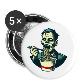 Zombie Ramen Nudeln Für Gruselfilme Japanisches - Buttons groß 56 mm (5er Pack) - Weiß - Vorne