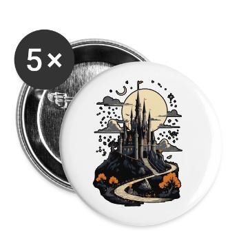 Spooky Haunted Castle Magical Haunted Castle - Buttons large 2.2''/56 mm (5-pack) - white - Front