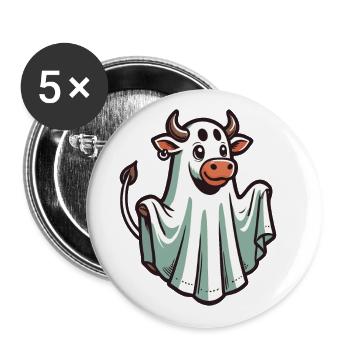 Funny Cow Ghost Bull Sheet Costume Idea - Buttons large 2.2''/56 mm (5-pack) - white - Front