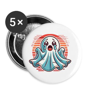 Sad Ghost Cute Weeping Ghosts - Buttons large 2.2''/56 mm (5-pack) - white - Front