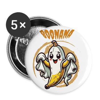Drôle de Banana Ghost Ghost Boonana Costume - Lot de 5 grands badges (56 mm) - blanc - Devant