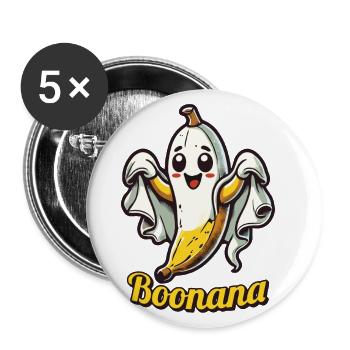 Funny Banana Ghost Boonana - Buttons large 2.2''/56 mm (5-pack) - white - Front