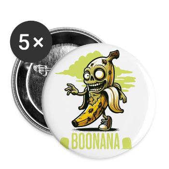 Lustiges Bananen Zombie Zombie Boonana - Buttons groß 56 mm (5er Pack) - Weiß - Vorne