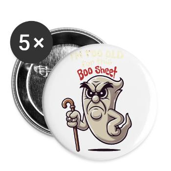 Drôle de dicton Design Grumpy Old Ghost - Lot de 5 grands badges (56 mm) - blanc - Devant