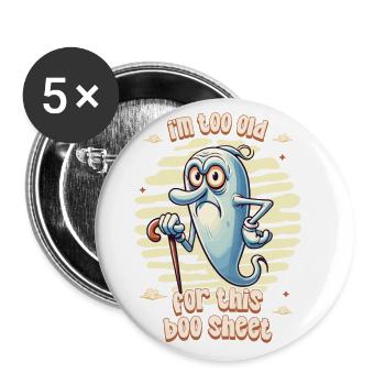 Drôle de dicton Design Grumpy Old Ghost - Lot de 5 grands badges (56 mm) - blanc - Devant