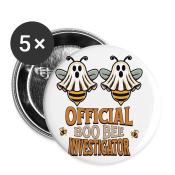 offizieOfficial Bee Examiner Humor Saying - Buttons large 2.2''/56 mm (5-pack) - white - Front