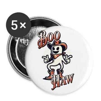 Funny Cowboy Ghost Says Boo Haw Halloween - Buttons large 2.2''/56 mm (5-pack) - white - Front