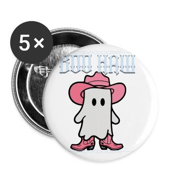 Cute Cowboy Ghost Says Boo Haw - Buttons large 2.2''/56 mm (5-pack) - white - Front