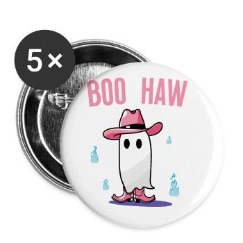 Cute Cowboy Ghost Says Boo Haw - Buttons large 2.2''/56 mm (5-pack) - white - Front