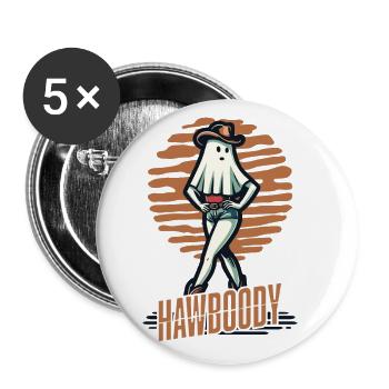 Cowboy Girl Ghost Funny Pun Saying - Buttons large 2.2''/56 mm (5-pack) - white - Front