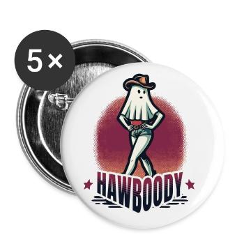 Cowboy Girl Ghost Funny Pun Saying - Buttons large 2.2''/56 mm (5-pack) - white - Front