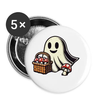 unheMushroom Picker Ghost Ghostly Mushroom Lover - Buttons large 2.2''/56 mm (5-pack) - white - Front