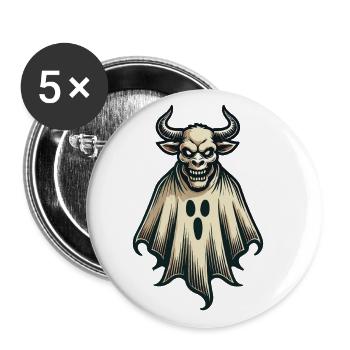 Creepy Cow Ghost Bull Sheet Costume Idea - Buttons large 2.2''/56 mm (5-pack) - white - Front
