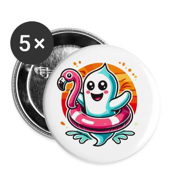 Été Halloween Drôle Mode de vie Rétro Vintage - Lot de 5 grands badges (56 mm) - blanc - Devant