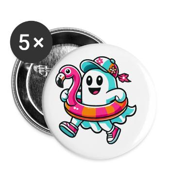 Été Halloween Drôle Mode de vie Rétro Vintage - Lot de 5 grands badges (56 mm) - blanc - Devant