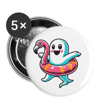 Été Halloween Drôle Mode de vie Rétro Vintage - Lot de 5 grands badges (56 mm) - blanc - Devant