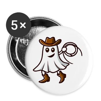 Cowboy Ghost Funny Halloween Design - Buttons large 2.2''/56 mm (5-pack) - white - Front