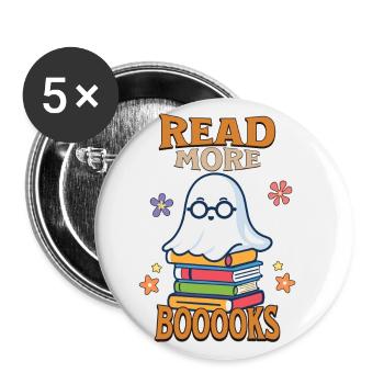 Cute Book Lover Ghost Costume - Buttons large 2.2''/56 mm (5-pack) - white - Front