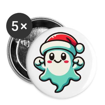 Cute Christmas Ghost Funny Halloween - Buttons large 2.2''/56 mm (5-pack) - white - Front