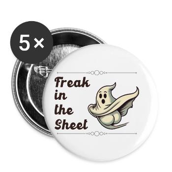 Freak dans la feuille drôle de conception fantôme - Lot de 5 grands badges (56 mm) - blanc - Devant