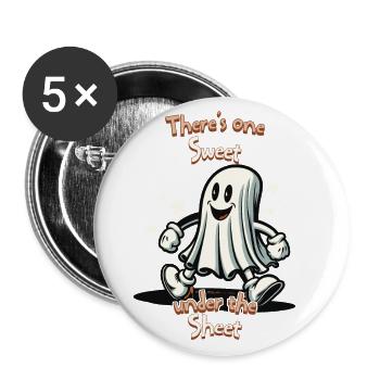 Lustiger Gespenster Spruch Retro Kostüm - Buttons groß 56 mm (5er Pack) - Weiß - Vorne